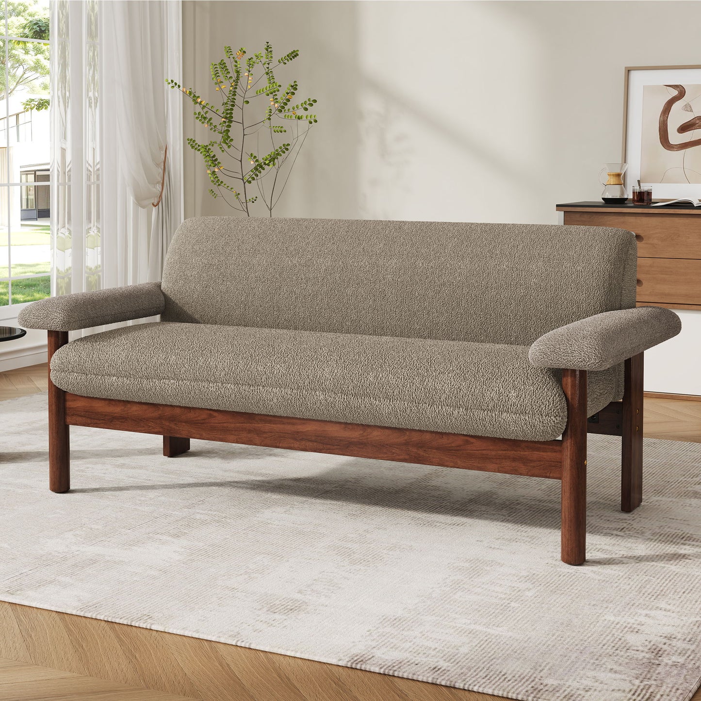 Loveseat Sofa 2 Seater Couch With Armrest Pillows