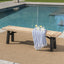 Outdoor Bench With Slat Panel Design And Acacia Wood Frame
