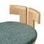 5 Piece Indoor Dining Set With Fluted Table Upholstered Chairs - Green / Natural