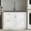 Darwin - Laundry Utility Sink And Cabinet With Dual Sinks, Pull Out Faucet - White