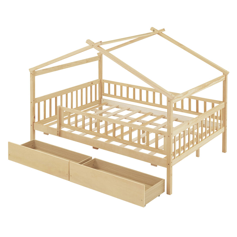 House Bed With 2 Drawers