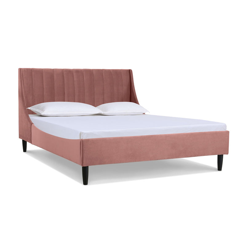 Aspen - Juego de cama de plataforma moderno con cabecero capitoné vertical