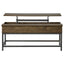 Walton - 2 Piece Coffee And End Table Set With Lift Top Design - Brown Oak
