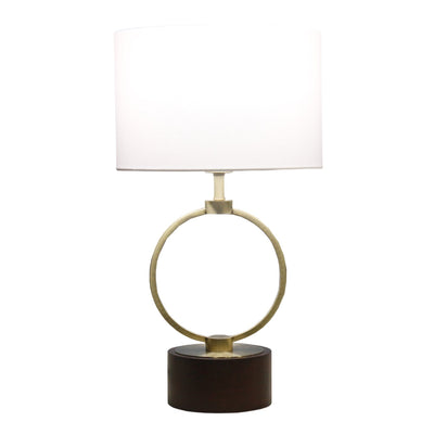 Bedroom Table Lamp With Circular Design - White