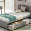 Platform Storage Bed Wood Bed Frame With Two Drawers And Headboard