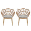 Kirk - Outdoor Wicker Peacock Shape Papasan Style Chair, Teak Finished Leg (Set of 2) - Beige / Light Brown / Light Teak