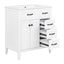 Bathroom Vanity With Sink, Freestanding Design, Soft Close Doors & Drawers - White