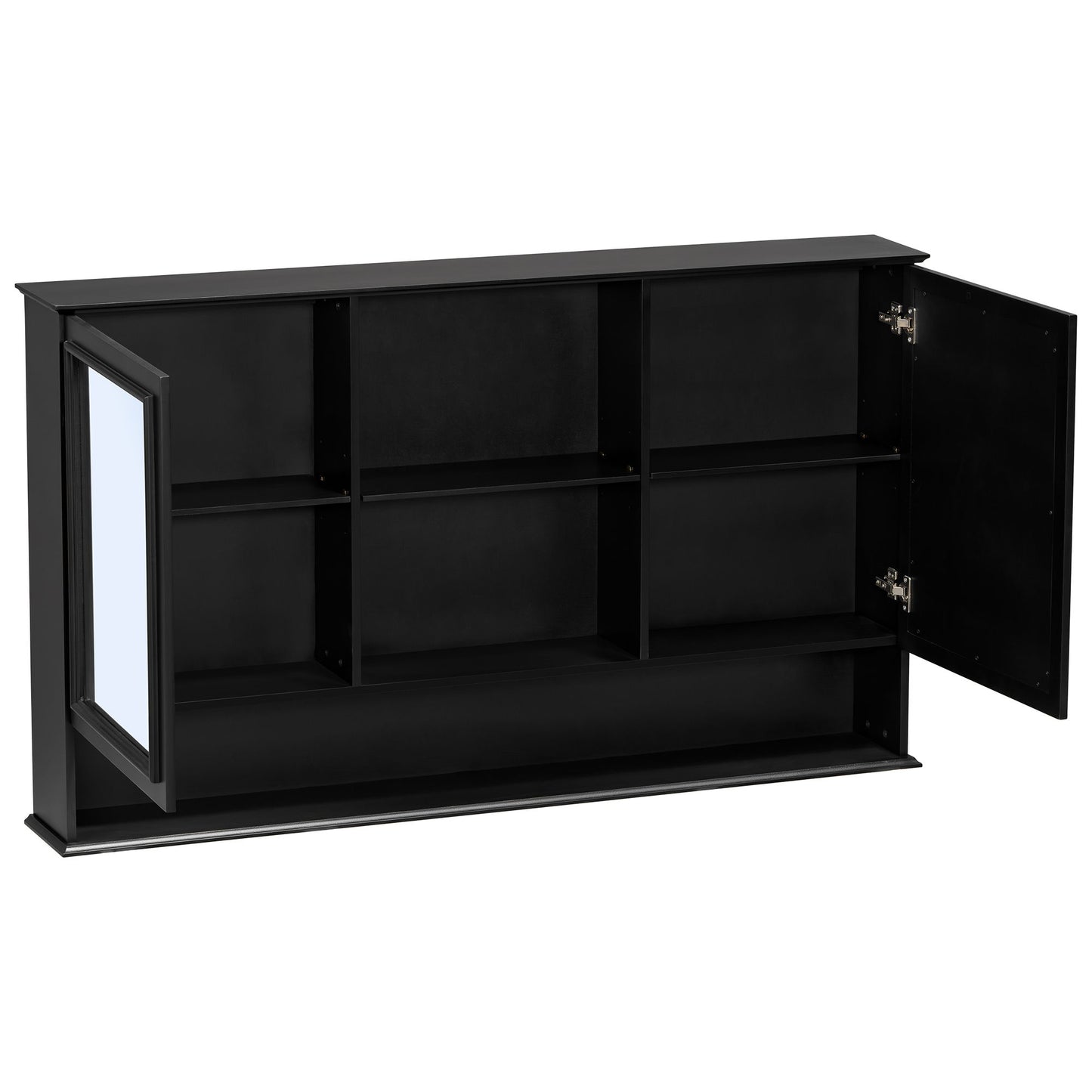 Wall Mounted Bathroom Medicine Cabinet With Double Mirrored Doors