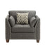 Laurissa - Chair With 3 Pillows - Light Charcoal