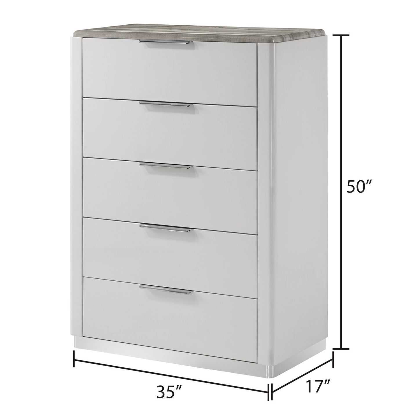 Jazz - 5 Drawer Chest - White