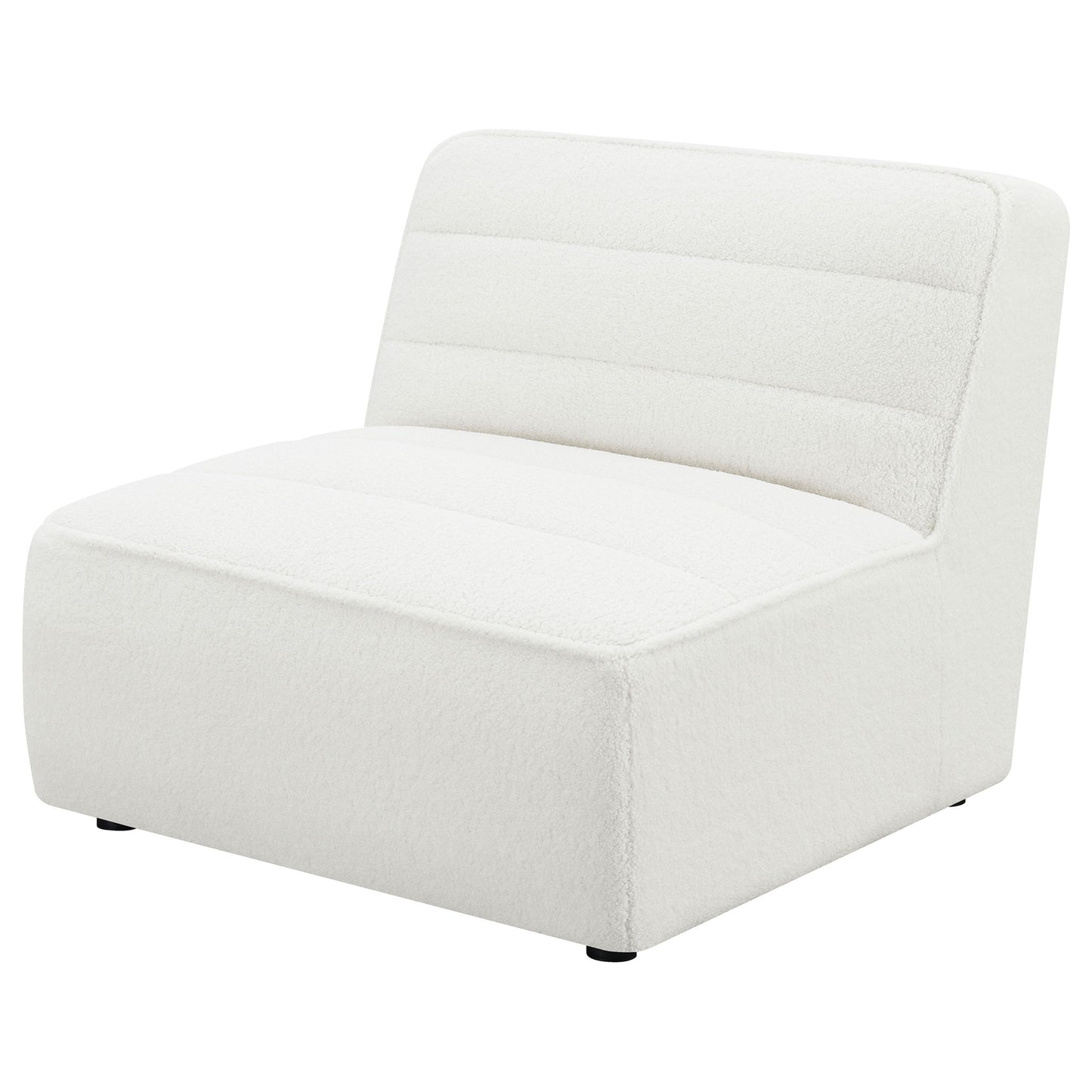 Bonnie - Upholstered Armless Chair With Channel Tufting - Ivory