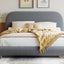 Upholstered Platform Bed With Thick Solid Frame And Stylish Curve-Shaped Design