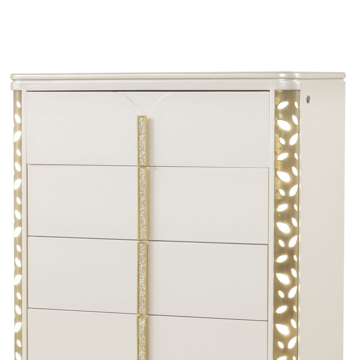 Cinderella - Chest With LED Accents And 5 Storage Drawers - Beige