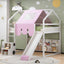 Loft Bed With House Shaped Frame And Tent