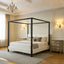 Modern Canopy Bed With Upholstery