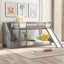 Twin Over Twin Bunk Stairway Bed With 2 Drawers And Slide - Gray