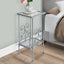 Accent Table, Side Tempered Glass, Transitional - Silver
