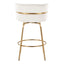Cinch - Glam / Art Deco Fixed Height Counter Stool With Swivel With Round Footrest (Set of 2)