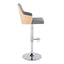 Stella - Contemporary Adjustable Barstool Stool With Swivel & Rounded T Footrest (Set of 2)