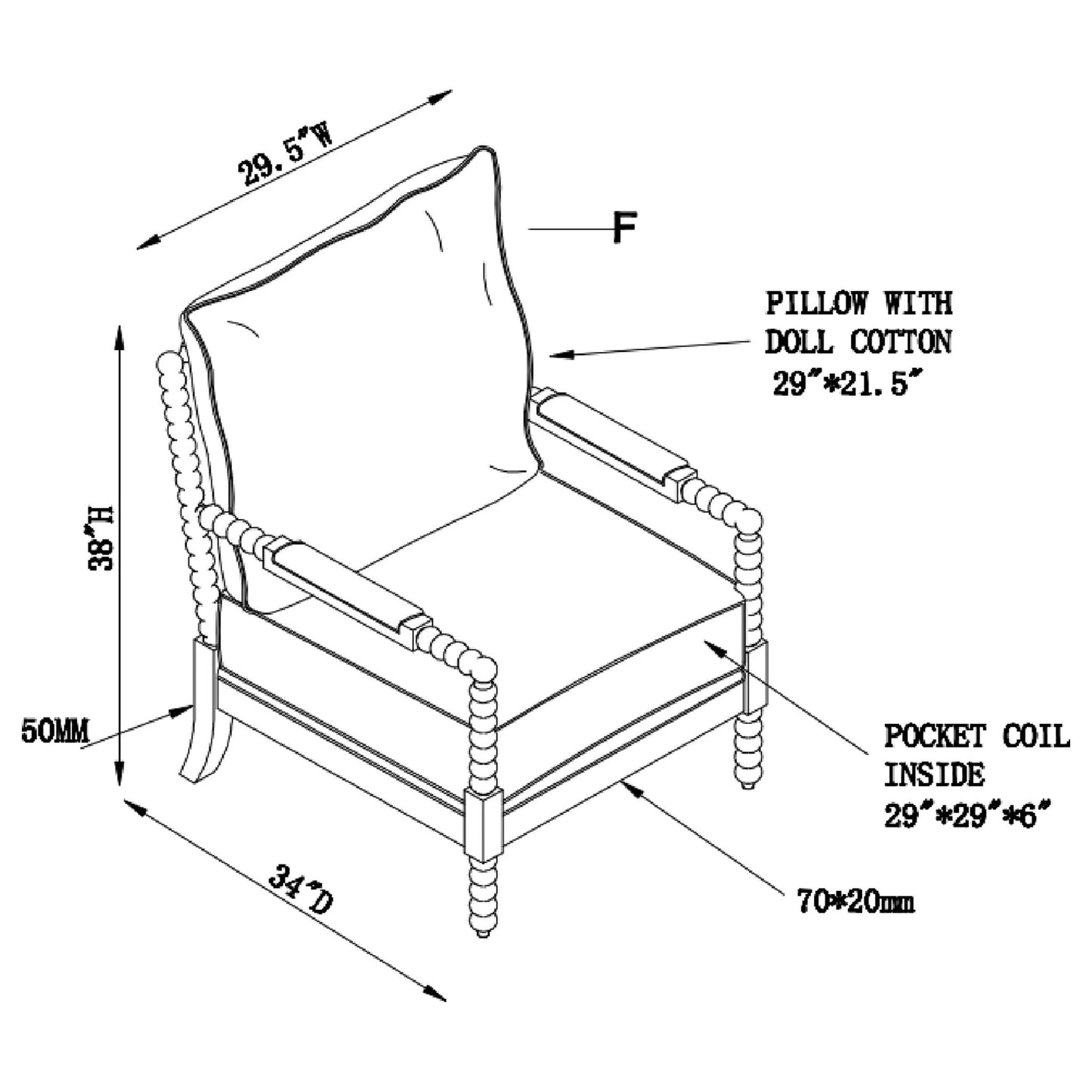 Removable Back Accent Chair