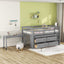 Loft Bed With Retractable Writing Desk And 4 Drawers, With Lateral Portable Desk And Shelves