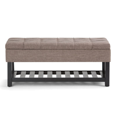 Saxon - Upholstered Transitional Storage Ottoman Bench
