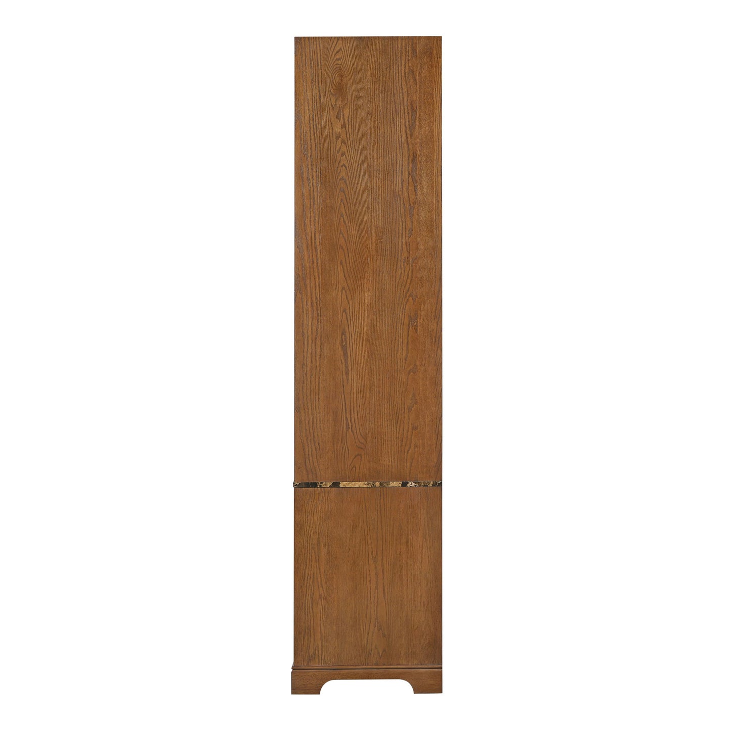 Tall Bookcase Storage Cabinet With 3 Open Shelves & Fluted Double Doors