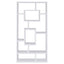 Geometric 10 Shelf Open Back Bookcase With Interlocking Shelves - White