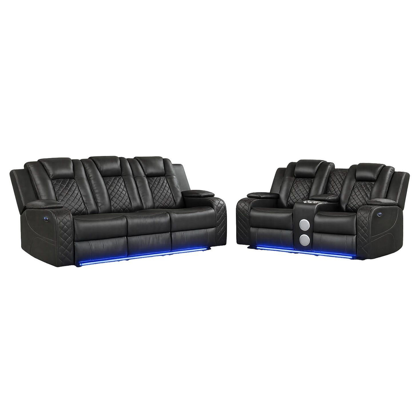 Benz - LED & Power Recliner With Adjustable Headrests And Ambient LED Lighting