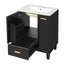 Bathroom Vanity With Sink, Deep Drawer And Pull Out Basket, Rectangular Design - Black