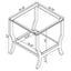 Porch & Den - Square Top End Table Elegance Glass - Chrome