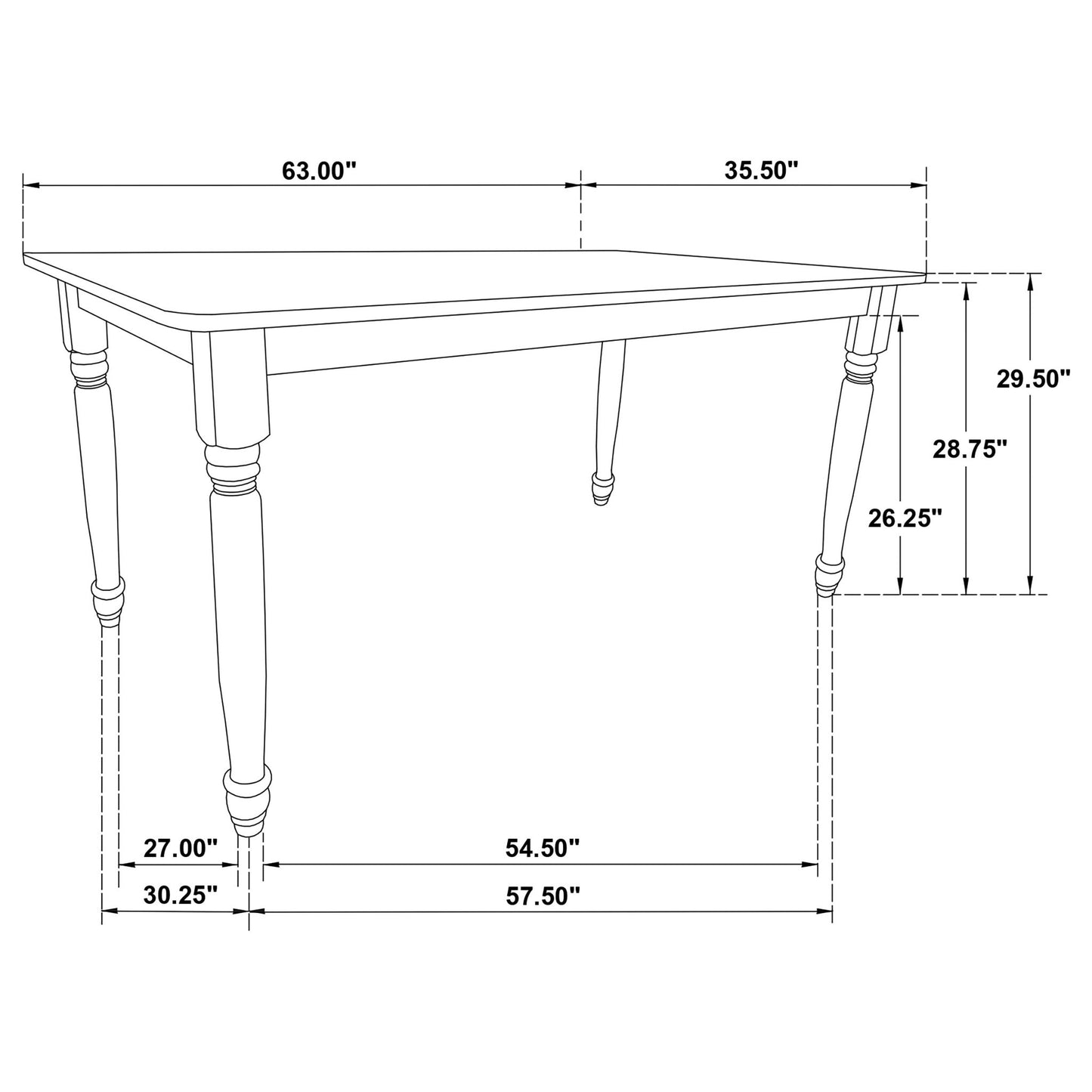 Hayward - Dining Table Rectangular Table With Rounded Edge Top - Walnut