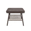 4 Piece Outdoor Patio Furniture Set, Metal Chairs With Woven Rope U Shaped Backrest