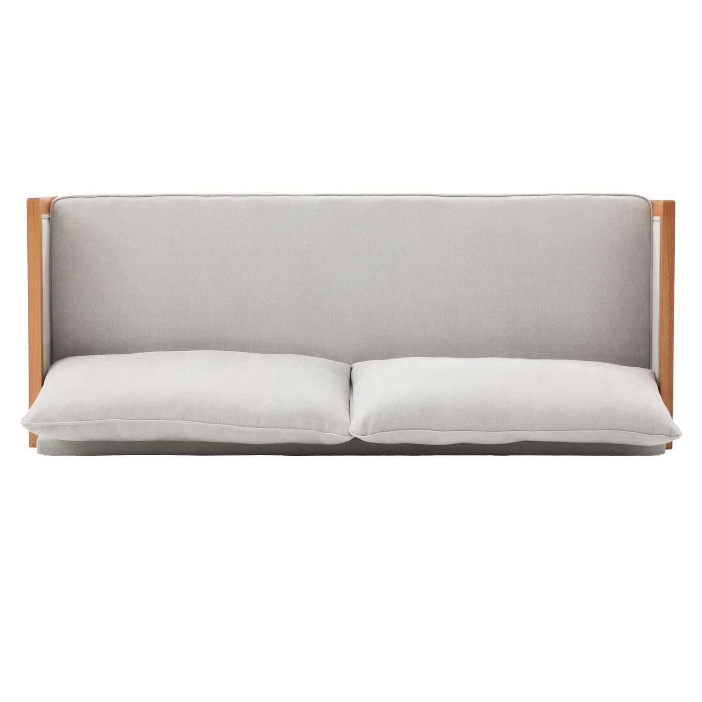 Modern 3 Seater Sofa With Wood Armrests