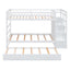 Twin Over Twin Bunk Bed With Trundle And Staircase - White