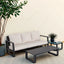 3 Person Sofa With Rectangular Coffee Table, Cushions Tino Tino - Beige