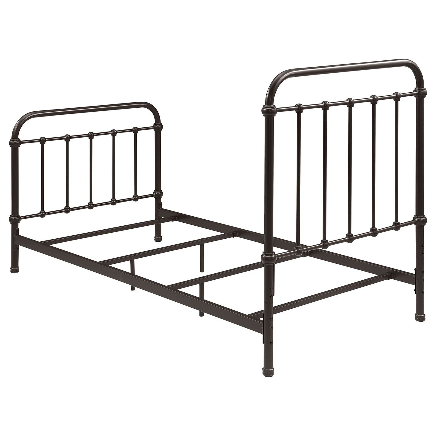 Twin Panel Bed With Ornate Design - Bronze