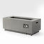 Propane Gas Fire Pit Table, 50000 Btu Rectangular With Glass Wind Guard For Outside - Gray