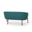 Mid Century Modern Loveseat With Channel Stitched Backrest