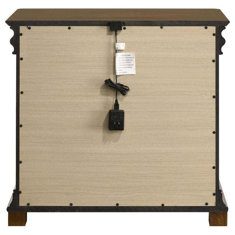 Leonide - 2 Drawer Nightstand With USB Charging And Hidden Storage - Cherry