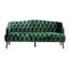 Comfy 3 Seat Sofa With Wooden Legs, For Living Room And Study - Emerald