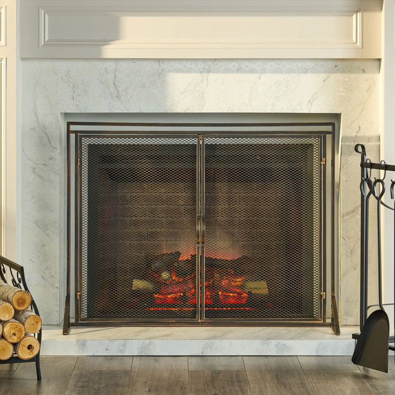 Samantha - Iron Fireplace Screen 2 Door Design