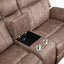 Dollum - Two Tone Nubuck Manual Recliner Sectional Sofa With USB Port Cupholder Console