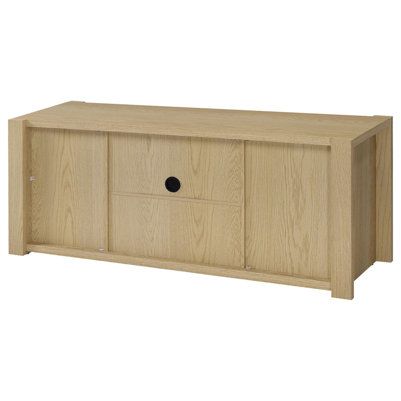 Susac - 3 Piece Entertainment Center With TV Stand And Media Towers - Light Oak