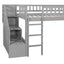 Loft Stairway Bed With 2 Drawers, Convertible Ladder And Slide