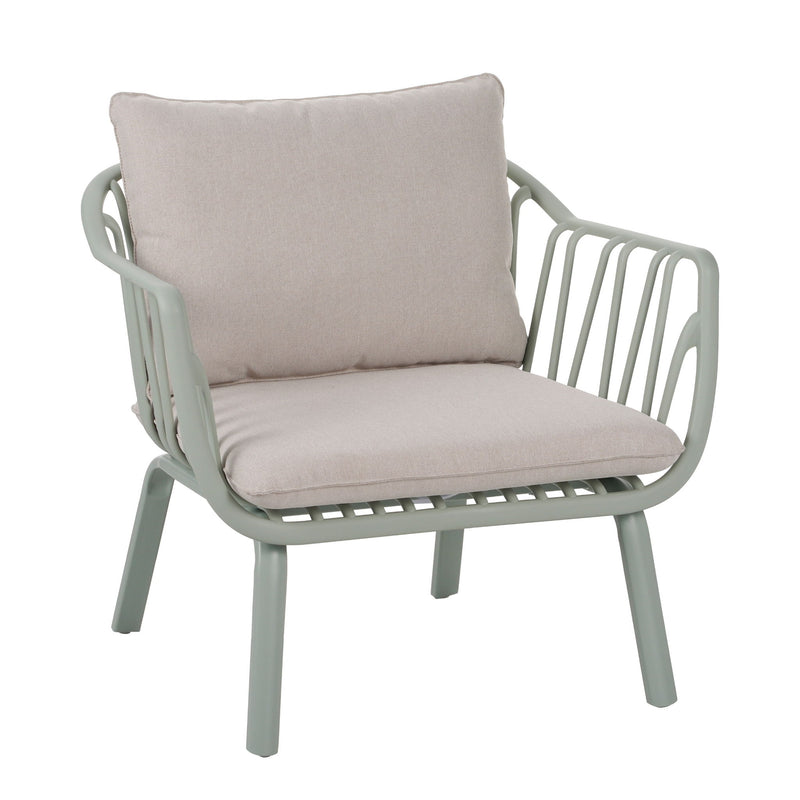Huron - Outdoor Patio Club Chair (Set of 2) - Beige / Light Green