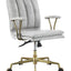 Damir - Vintage Top Grain Leather Office Chair - Antique White / Vintage
