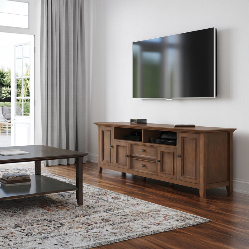 Amherst - Wide TV Media Stand - Rustic Natural Aged Brown