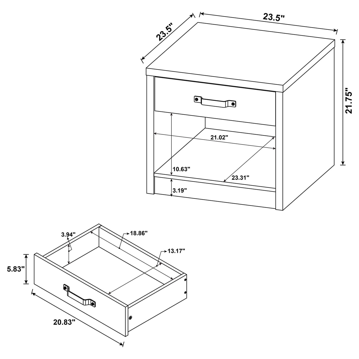 Nuberg - 1 Drawer Table - Gray