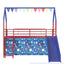 Jack - House Loft Bed With Slide And Curtain Set